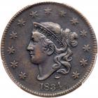 1834 N-5 R5 Lg 8 and Stars, Med Ltrs PCGS XF Details Cleaning