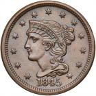 1845 N-5 R1 PCGS graded MS65+ Brown, CAC Approved. PCGS MS65