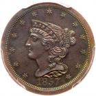 1857 Breen 1-B (doubled T in CENT) R4 PCGS graded PR66 Brown