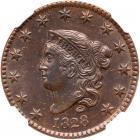 1828 N-6 R1 NGC graded MS62 Brown