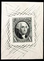 1847, 10&Acirc;&cent; black, large die proof on white bond paper (Sc 2P1a)