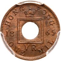 Hong Kong. Mil, 1865 PCGS MS64 BR