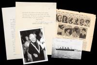 Roosevelt, Franklin D and RMS <i>Titanic</I> TLS as Secretary of the Navy Referencing Life Jackets Aboard the Ship + Autographs