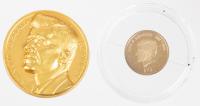 John F. Kennedy Collection: 18K & 14K Gold Memorial Proof Medals, One from Italy and One from Liberia