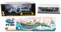 John F. Kennedy Collection: Scale Models, Sealed and Unopened. Revell PT-109, and Two Models of the 1961 Lincoln X-100 Kennedy C