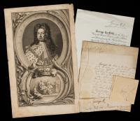 Four Kings: George I, George II, George III and George V, Two Signatures and Two Documents Signed.