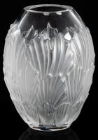 Ren&Atilde;&copy; Lalique Oval Vase with Frosted Leaves, Signed