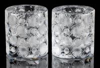 Ren&Atilde;&copy; Lalique Pair of Short Candlesticks with Floral Motif, Each Signed