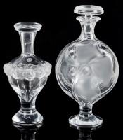 Ren&Atilde;&copy; Lalique, Two Tall Perfume Bottles, the Martine and Moulin Rouge, Signed