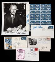John Glenn Collection of 10 Signed Pieces Plus 10 Additional Autographs of Parents Of Early Astronauts including the Glenns & Ar