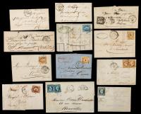 France 1840's-80's Folded Letters Accumulation.
About 500 mostly with imperf Napoleon, various markings with many better incl.