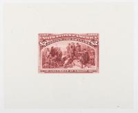 $2 Columbian, Large Die Proof On Thin Card
Light dirt spot at upper right area. Scott 242P1var.