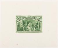 $3 Columbian, Large Die Proof On Thin Card
Very small crease at upper left corner and inclusion spot below the stamp design, st