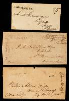 Early 1800's Nashville Stampless Folded Letters Group.
Group of 7 all with straight line postmarks to various destinations incl