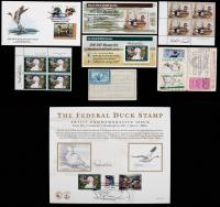 Large Group of Artist Signed Duck Stamps & Related Materials.
Quantities of stamps (high face value), FDC's, certificates of ap