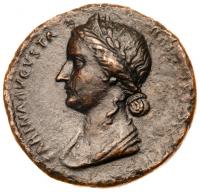 WITHDRAWN - Sabina, wife of Hadrian. &Atilde; As (9.14 g), as Augusta, AD 128-136/7