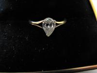 Lady's 14K Yellow Gold, Pear Shaped Diamond Solitaire Engagement Ring.50 Carats
