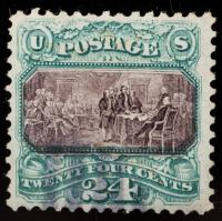 24&Acirc;&cent; green & violet, 1875 Re-issue Used Stamp
