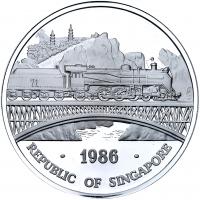 Singapore. 5 Ounce, 1986 Choice Brilliant Proof - 2