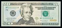 Gem CU $20 Solid Serial 11111111