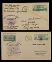 1933, 50&Acirc;&cent; Zeppelin Group Of 2 Akron Flight Covers To Germany & Spain