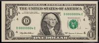 $1 1999 FRN s/n D00000004C