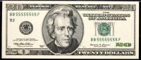 Superb Gem Unc $20 FRN 55555555