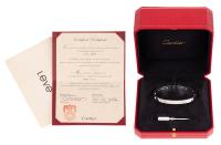 Classic, Beautiful Cartier Love Bangle Bracelet in 18K White Gold and 10 Diamonds in Original Cartier Box, Outer Box and