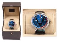 Men's Louis Vuitton Tambour (America's Cup) Automatique, Small Seconds Watch, Mint In Box Having Great Colors and Visual
