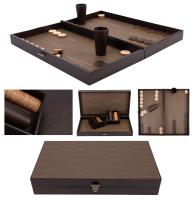 Herm&egrave;s Luxury: Spectacular Vintage Mahogany and Leather Backgammon Set Complete with all Accessories in Superior Pre-Own