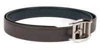 Men's Cartier Belt, Mint, Unused with Very Appealing Cartier Buckle Reversible Leather: Taupe on One Side, Steel Grey th