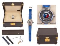 Important 10th Anniversary Men's Louis Vuitton Spin Time Air Automatic Watch in 18K White Gold with Large Watch Case and