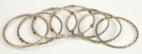 Ladies Sterling Silver Bangle Bracelets 7 Total - 2