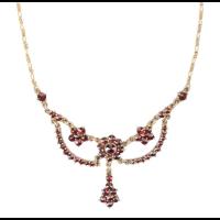 Extremely Appealing, Antique Gilt Silver and Garnet Necklace