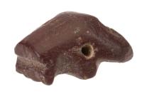 Rare, Ancient Egyptian Carved Carnelian Bead of the Head of a Cat PLUS