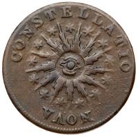 1785 Nova Constellatio Pointed Rays and 1791 Washington Cent Large Eagle - 2