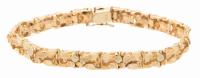 New, Nugget Link Bracelet in 14K Gold is a Knockout for the Gentleman or Lady