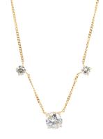 Simple Elegance: Ladies 18K Yellow Gold Necklace Totaling Just at 2 Carats with Center Stone at 1.5 Carats
