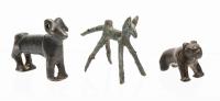Ancient Iran, Amlash Bronzes of a Ram and Dog. Exceptionally Appealing & One Luristan Zoomorphic Figure That Intrigues.