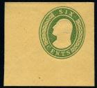 U.S. Envelope, 1853, 6&cent; red and 6&cent; green. XF-Sup