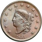 1831 N-3 R1 Small Letters Reverse MS63