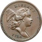 Liberty Cap Half Cent 1794 C-8 R5. PCGS EF45