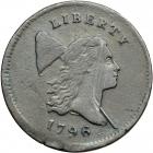 Liberty Cap Half Cent 1796 C-2 With Pole on Thick Planchet PCGS Genuine VF Details, Damage or Tooling
