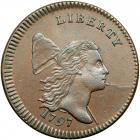 Liberty Cap Half Cent 1797 C-3a Low Head with Plain Edge R3. PCGS MS63