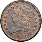 Classic Head Half Cent 1811 C-1 R4. PCGS MS66