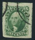 1855, 10&cent; green, type III