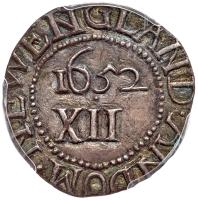 1652 Oak Tree Shilling, IN at bottom (43.8 grs) - 2