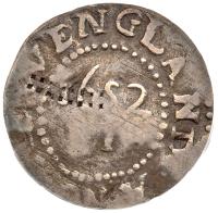 1652 Massachusetts Oak Tree Sixpence IN on Obverse Noe-22 Rarity-5. (2.12 gr) - 2