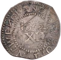 1652 Massachusetts Pine Tree Shilling Noe-9 Rarity-6 Large Planchet. (58.1 grs) - 2