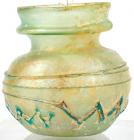 Roman-Judaea, Green Glass Jar With Darker Green Trailed Decoration